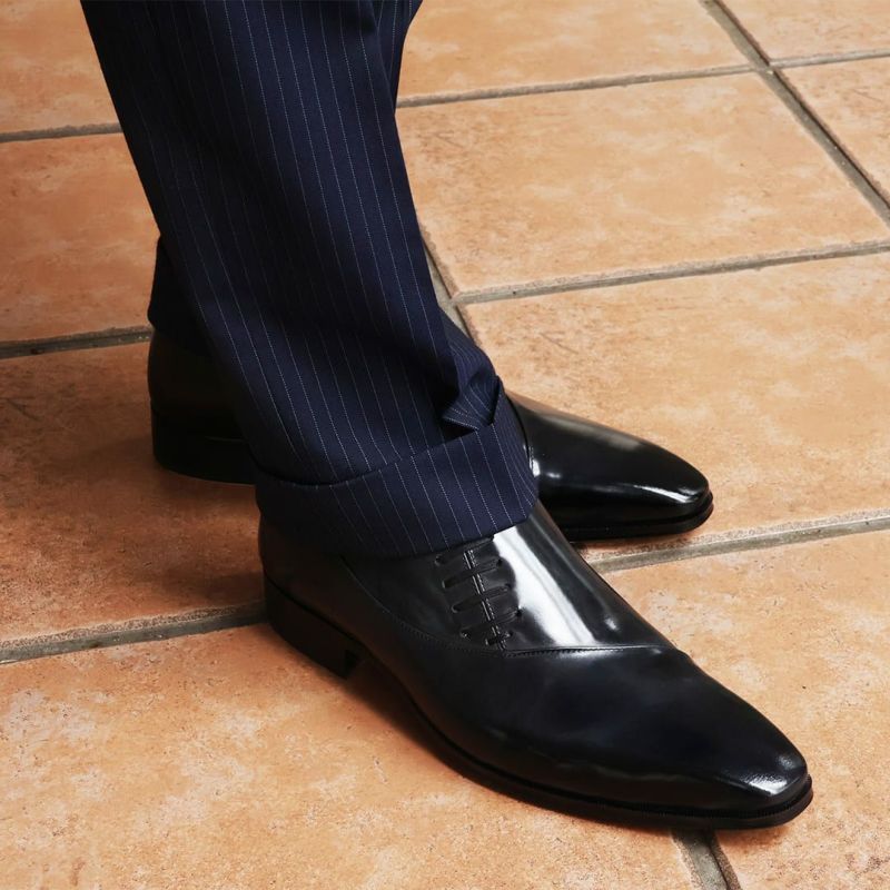 クインクラシコオリジナル 国産ビジネスシューズ サイドレース エラスティック 250050 着用2