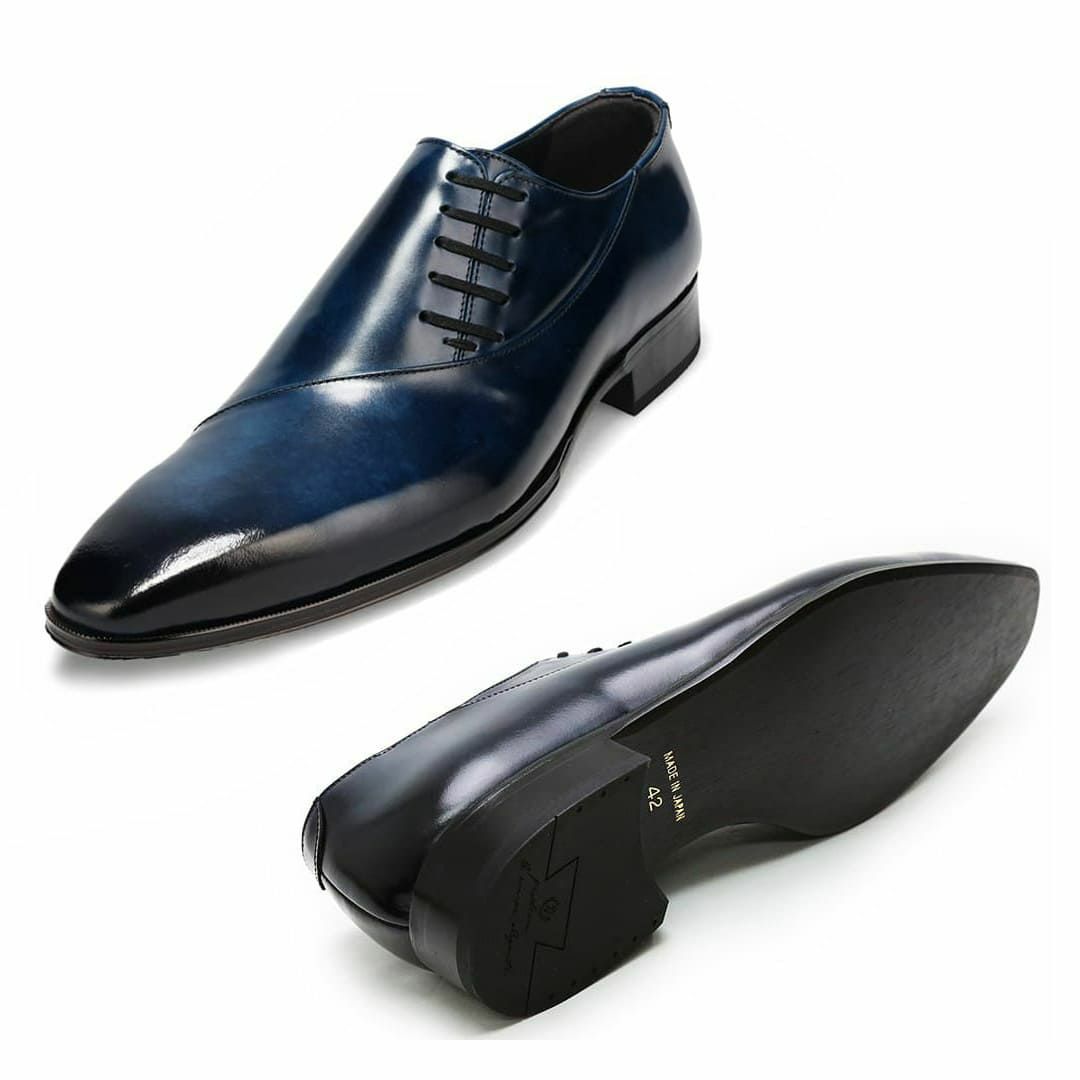 クインクラシコオリジナル 国産ビジネスシューズ サイドレース エラスティック 250050　ネイビー2