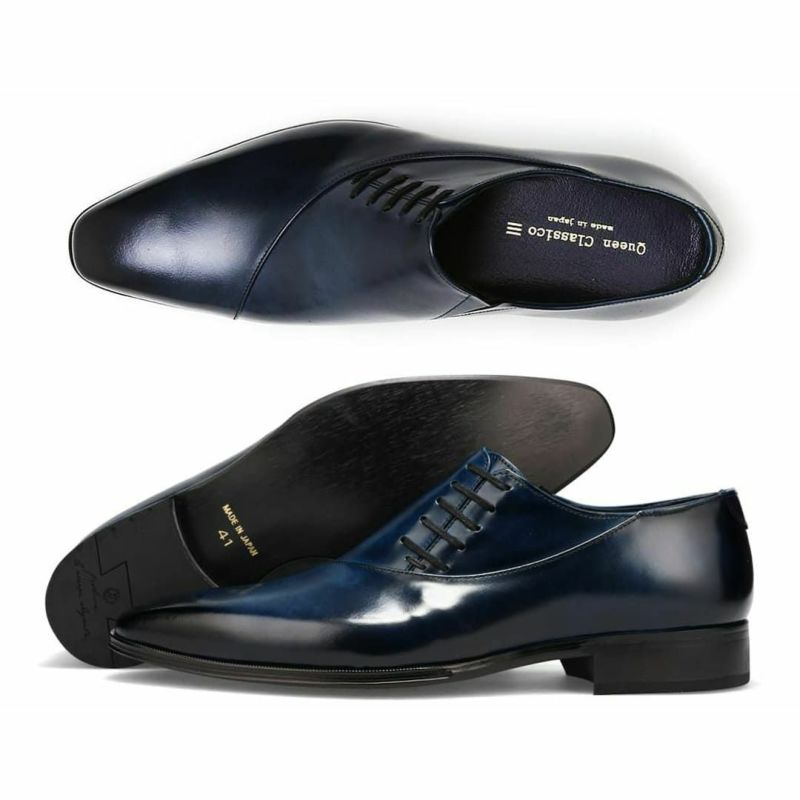 クインクラシコオリジナル 国産ビジネスシューズ サイドレース エラスティック 250050　ネイビー3