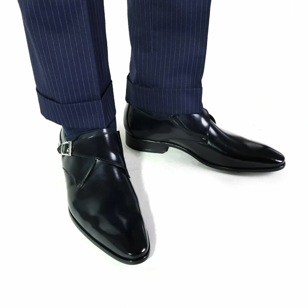 クインクラシコ シングルモンクストラップ 34003snt ブラック ブラウン 7