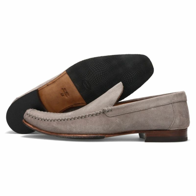 【carino】カリーノ タッセル ファー スウェードレザー ローファー グレー carino】カリーノ タッセル ファー スウェードレザー ローファー グレー