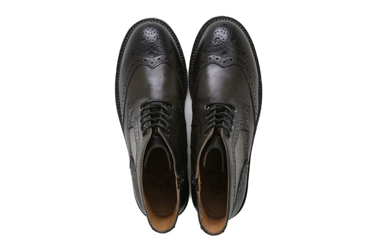 ラウディ メンズ ウィングチップブーツ ブラック 7