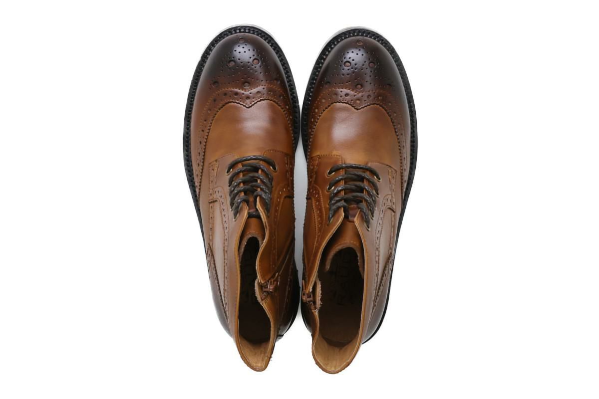 ラウディ メンズ ウィングチップブーツ ブラウン 7