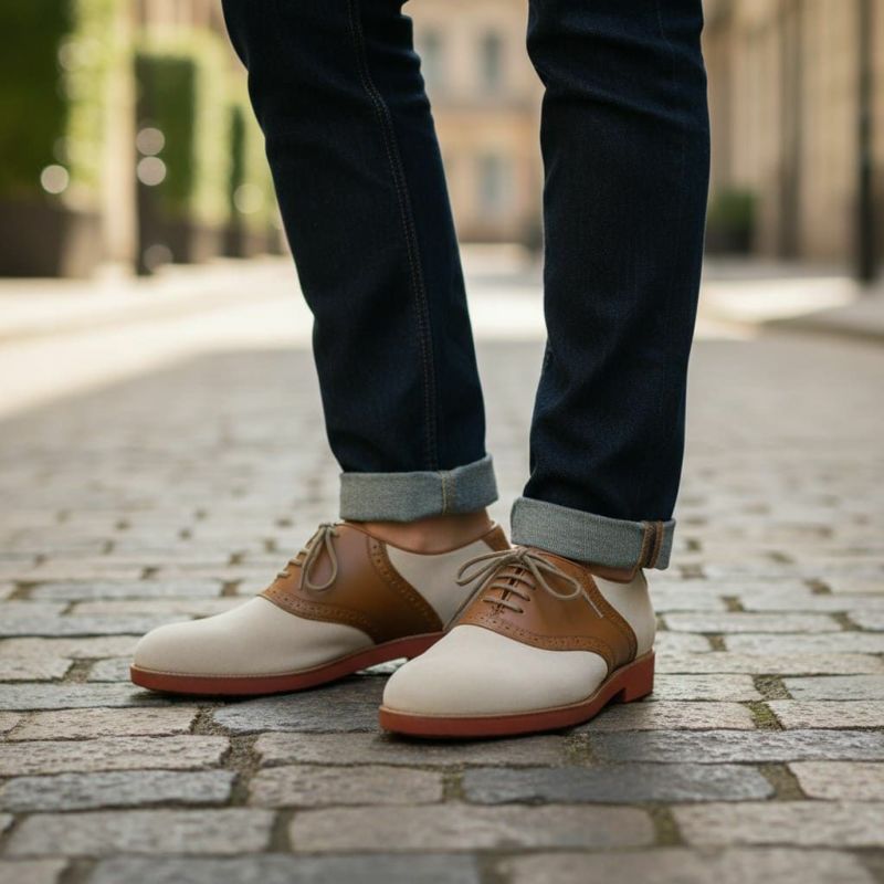 ハッシュパピー メンズ 内羽根サドルシューズ m-184ttau 9