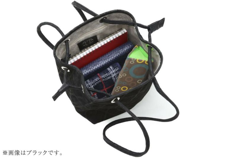 レザック 巾着ショルダーバッグ オイルエレファントレザー インディゴ