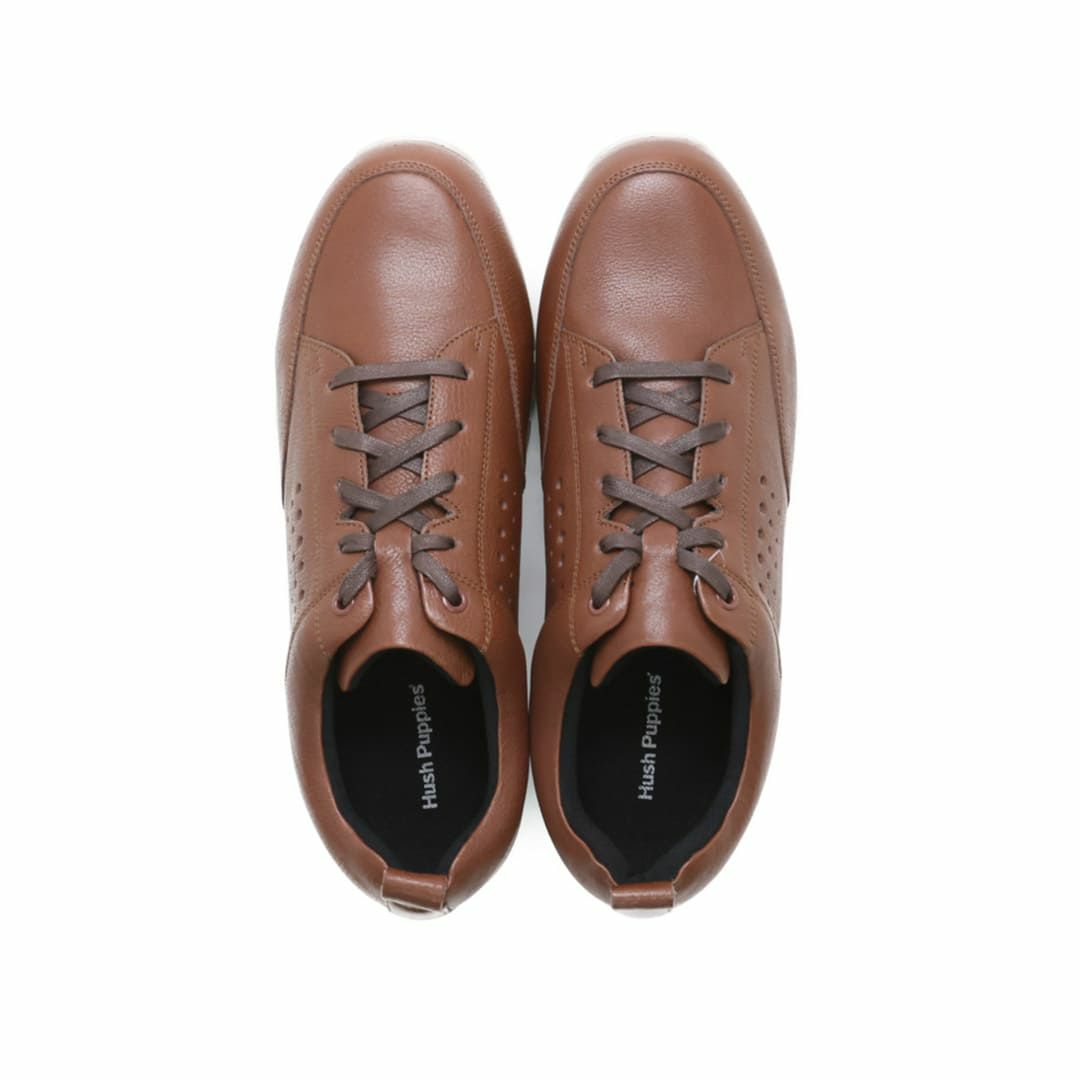 ハッシュパピー メンズ レザースニーカー m-7105t ブラウン 