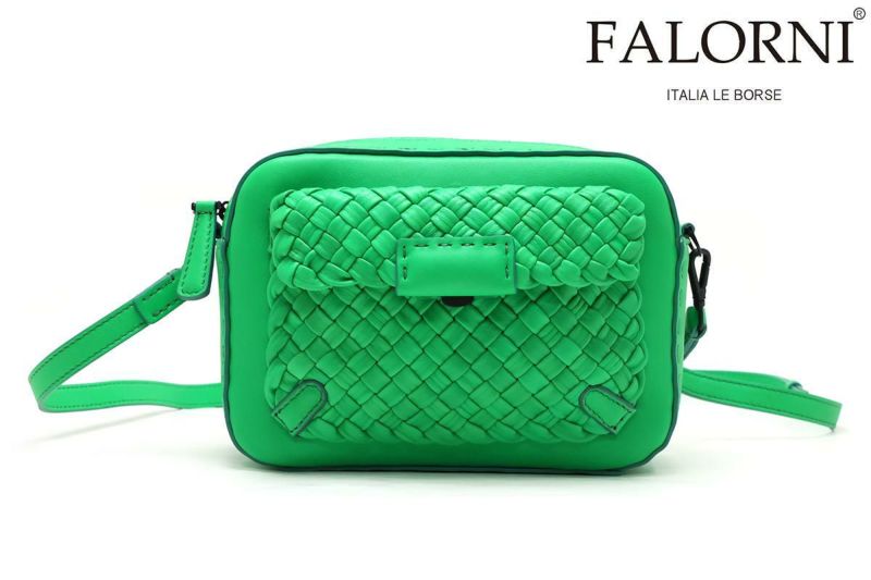 ファロルニ バッグ 2WAYショルダーバッグ グリーン イタリア製 FALORNI