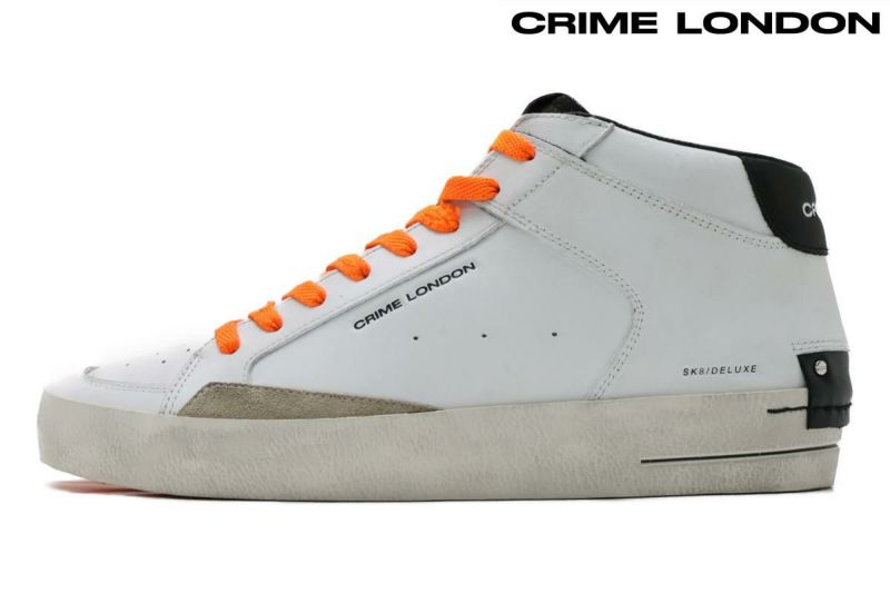 雑誌掲載 LEON / レオン クライムロンドン / CRIME LONDON メンズ スニーカー 18150aa6 スケート デラックス MID  ホワイトミッド イタリア製 の通販｜クインクラシコ公式オンラインストア