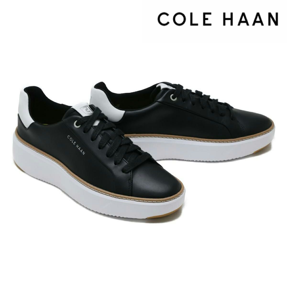 コールハーン レディース グランドプロトップスピン ブラック ホワイト