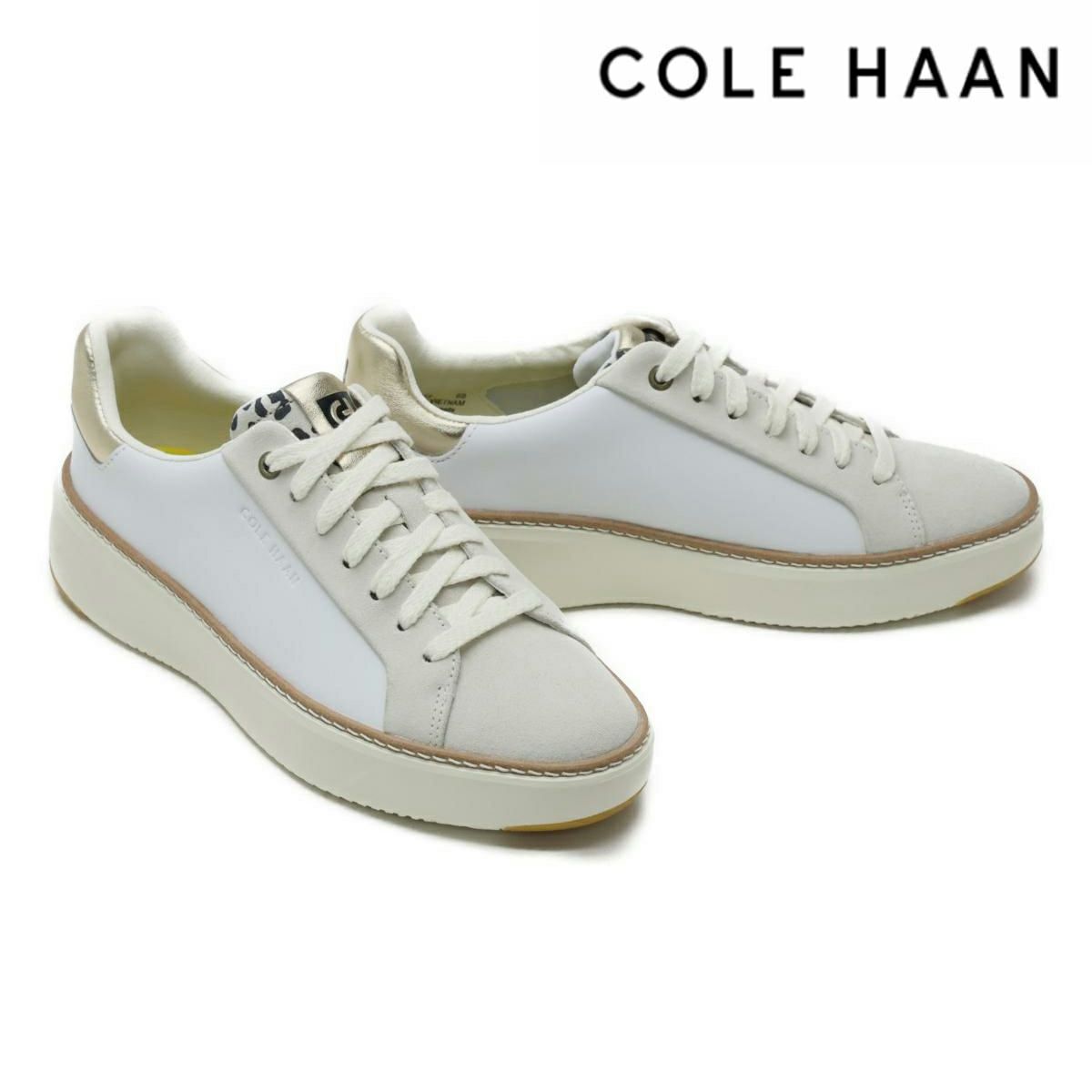 コールハーン レディース グランドプロトップスピン ホワイト レオパード