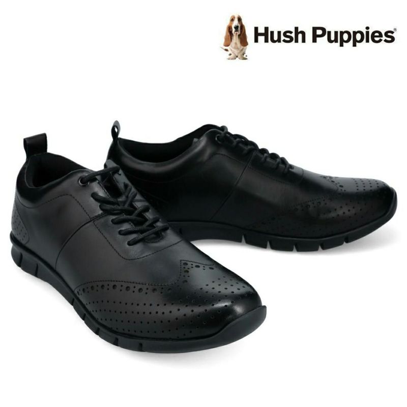 ハッシュパピー メンズ レザースニーカー m-7102tbkbk ブラックブラック 2