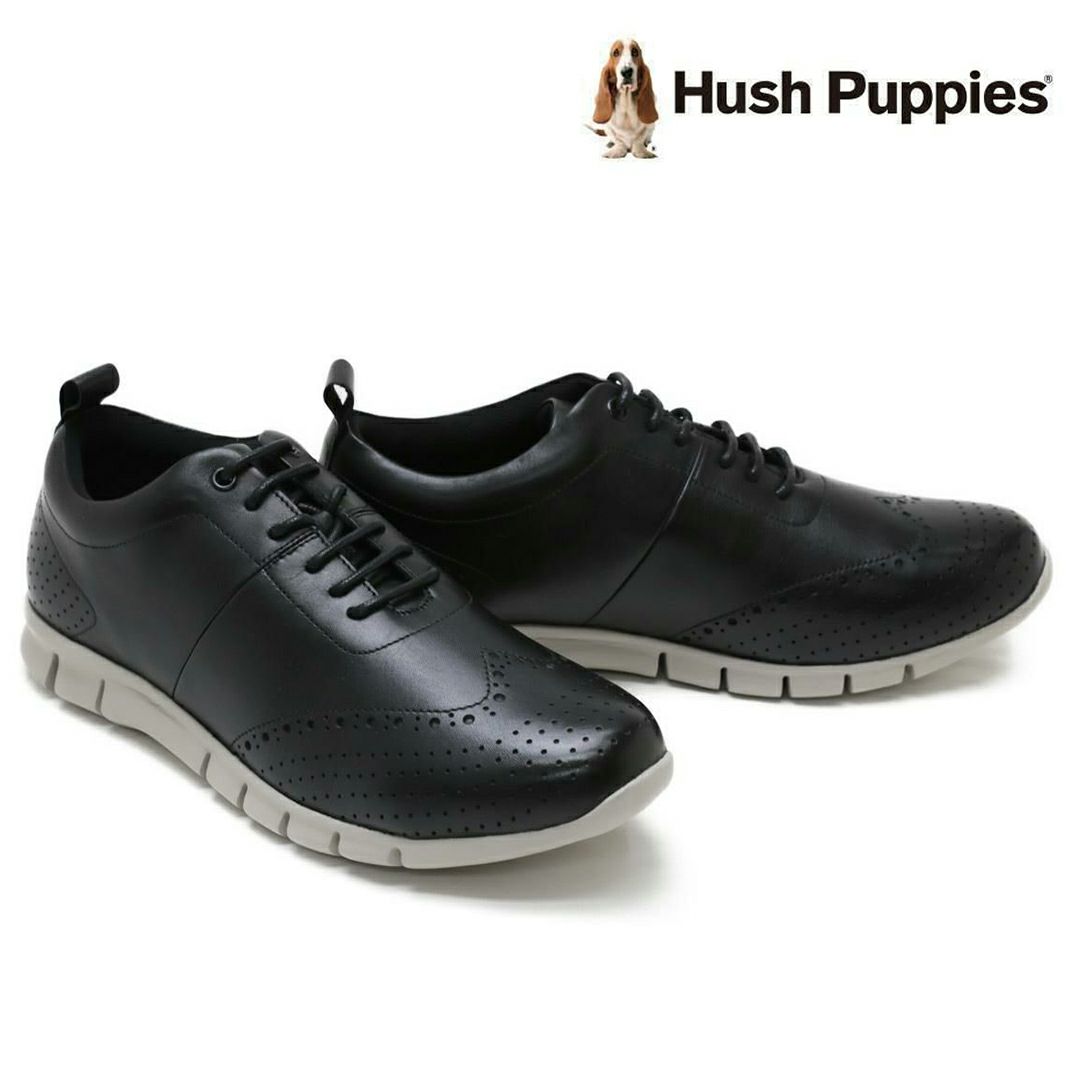 ハッシュパピー メンズ レザースニーカー m-7102tbkbk ブラックブラック 3