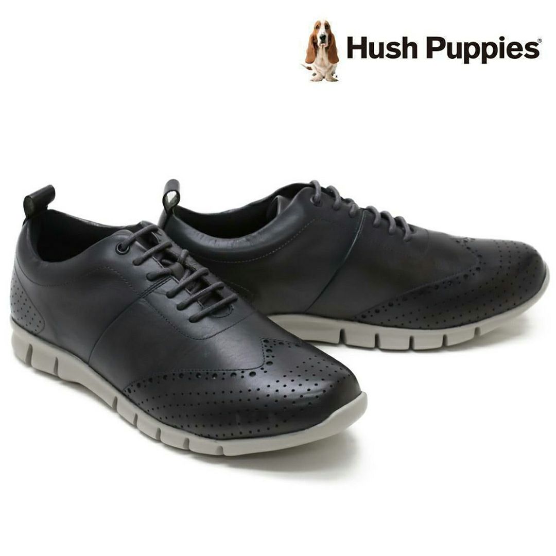 ハッシュパピー メンズ レザースニーカー m-7102tbkbk ブラックブラック 5