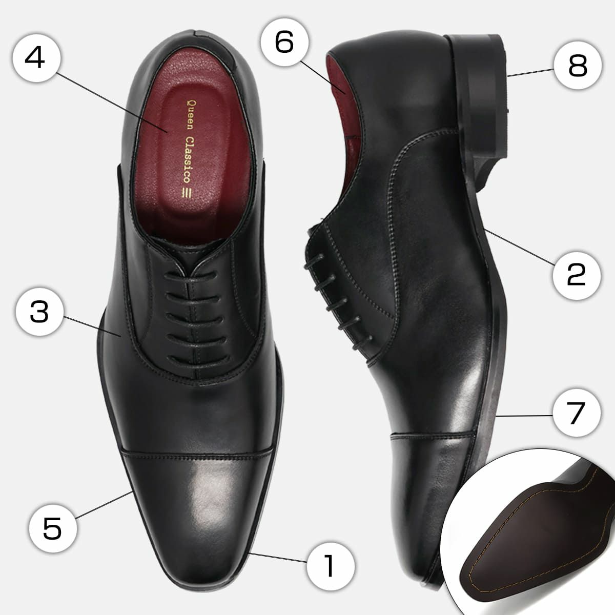 クインクラシコ / QueenClassico メンズ ドレスシューズ 8