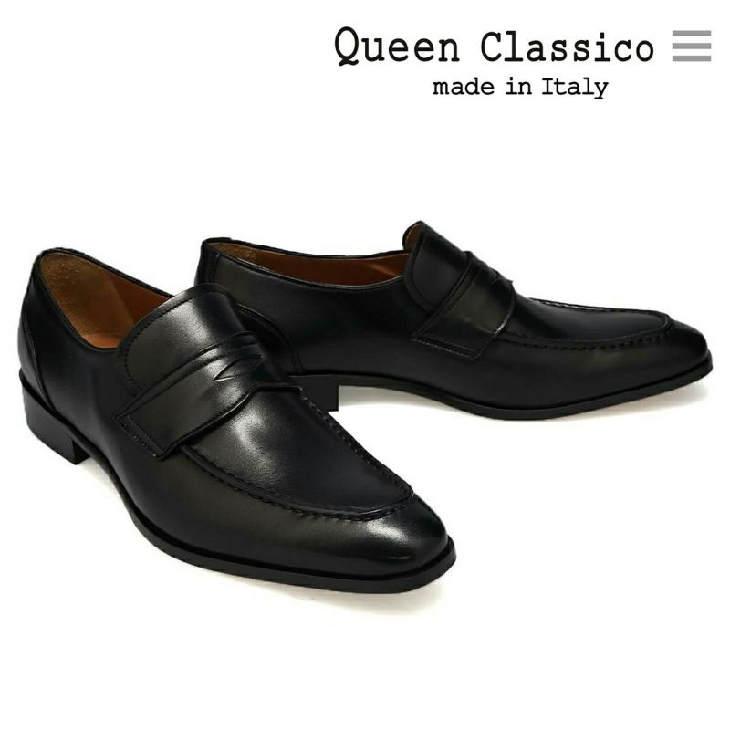 クインクラシコ メンズ ドレスシューズ コインローファー イタリア製