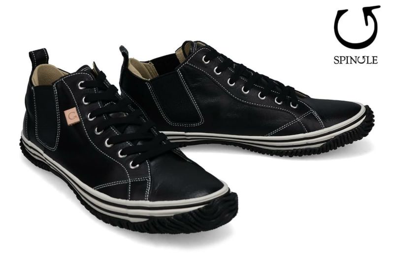 スピングル メンズ スニーカー Spingle サイドゴアミッドカット 国産(日本製) 