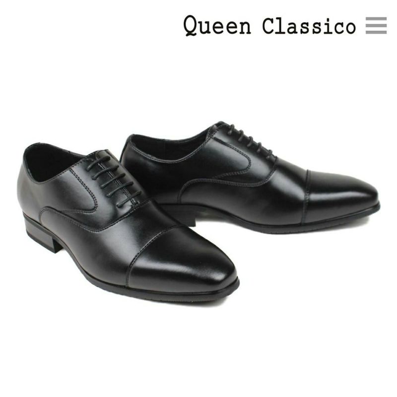 クインクラシコ　美品　ホールカット　外羽根　ストレート　EU40　黒　レザー クインクラシコ / QueenClassico メンズ ドレスシューズ mm001bk
