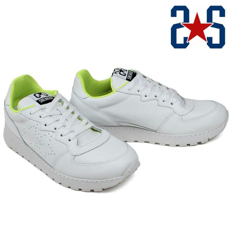 ツースター レディース レザースニーカー ホワイト イエロー