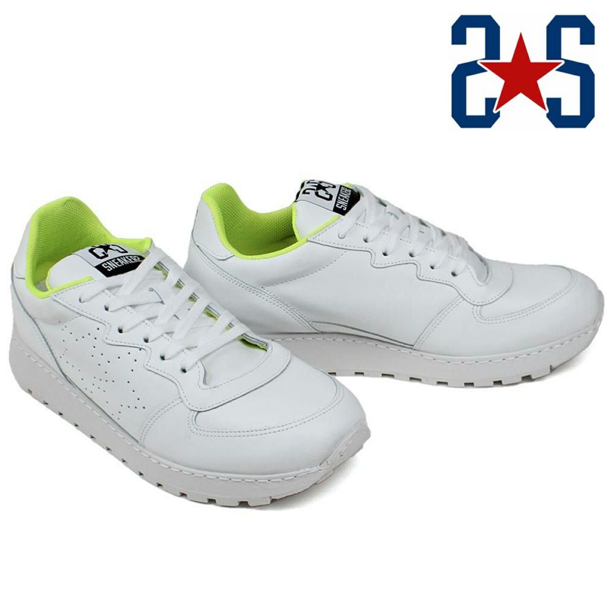 ツースター レディース レザースニーカー ホワイト イエロー