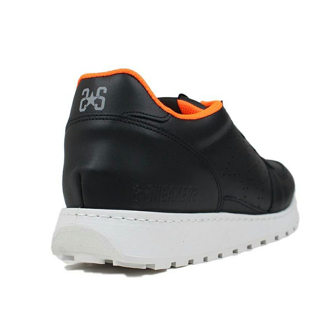 ツースター レディース レザースニーカー ブラック オレンジ 6