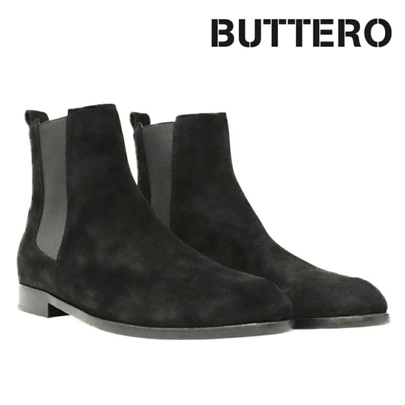 ブッテロ メンズ カジュアルシューズ ブラックスエード