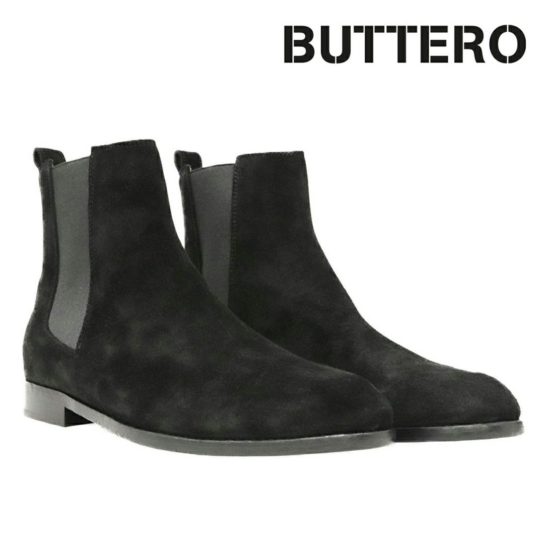 ブッテロ メンズ カジュアルシューズ ブラックスエード