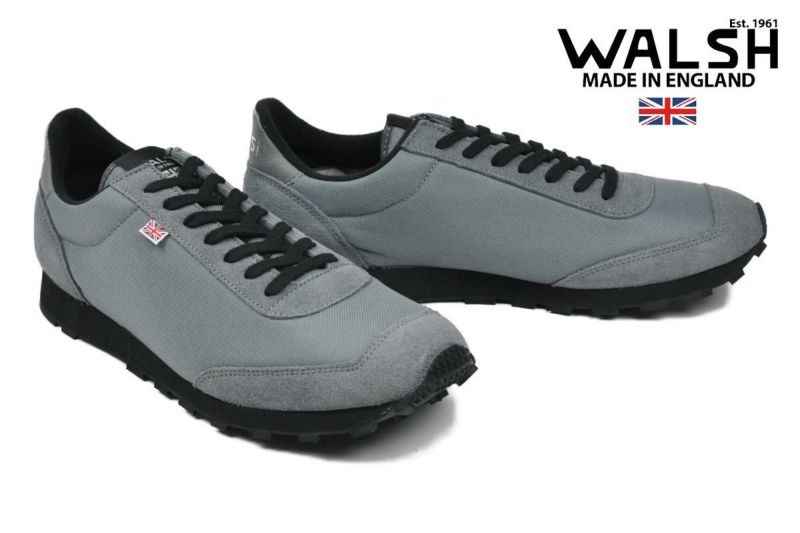 【新品】WALSH ウォルシュ スニーカー グレー UK8 / EUR42英国製 SALE セール｜ ウォルシュ トルネード-T XV2 メンズ スニーカー グレー