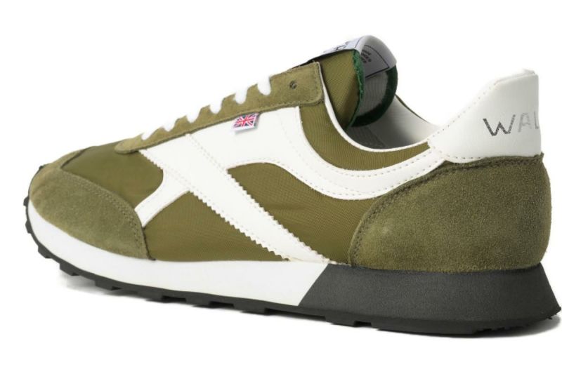 美品 ウォルシュ 英国製 スニーカー UK8 カーキオリーブ Y0970 お値引き可 ウォルシュ walsh スニーカー 英国製 UK8 新品