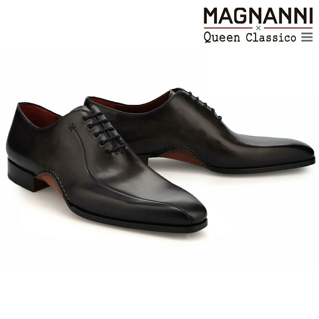マグナーニ メンズ ドレスシューズ ラインステッチ ブラック