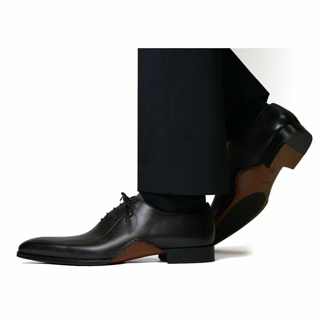 マグナーニ メンズ ドレスシューズ ラインステッチ ブラック3