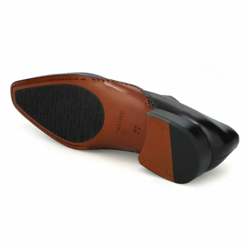 マグナーニ メンズ ドレスシューズ ラインステッチ ブラック6