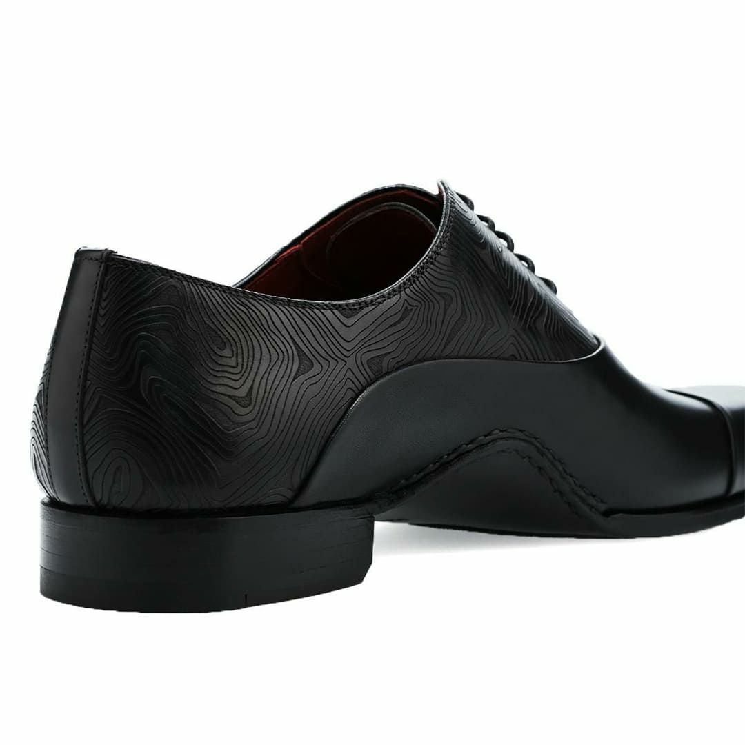 マグナーニ メンズ ドレスシューズ ミクストメディア オックスフォードブラック8