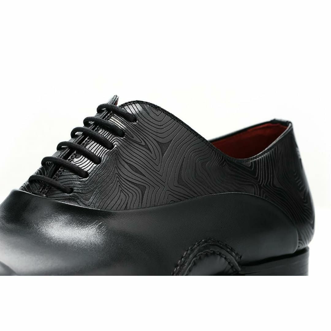 マグナーニ メンズ ドレスシューズ ミクストメディア オックスフォードブラック10