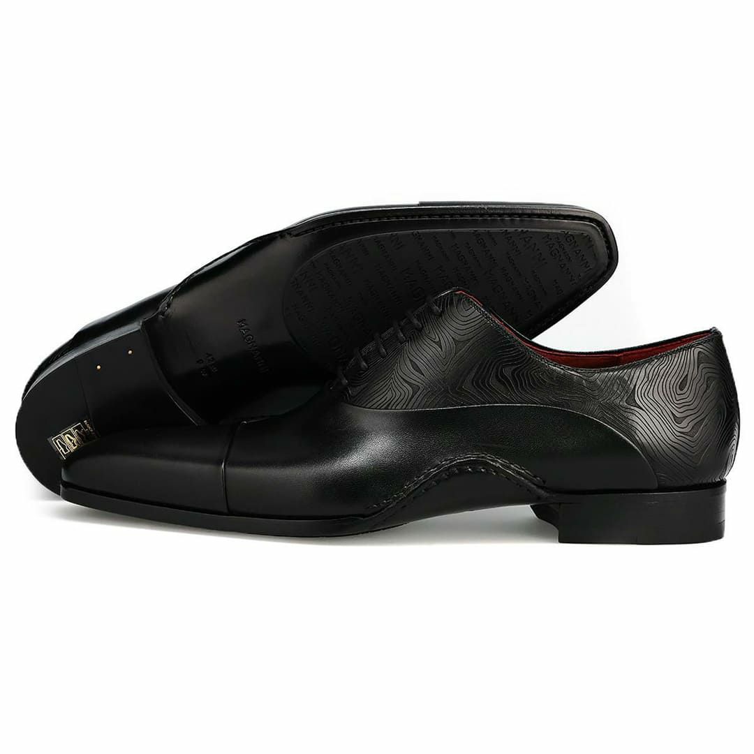 マグナーニ メンズ ドレスシューズ ミクストメディア オックスフォードブラック11