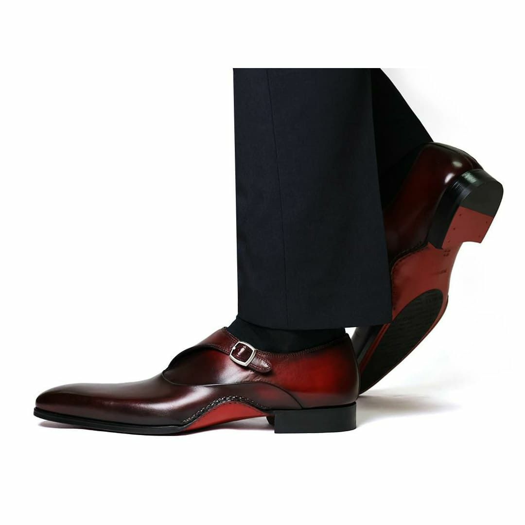 マグナーニ メンズ ドレスシューズ スリングバック ブラウン3