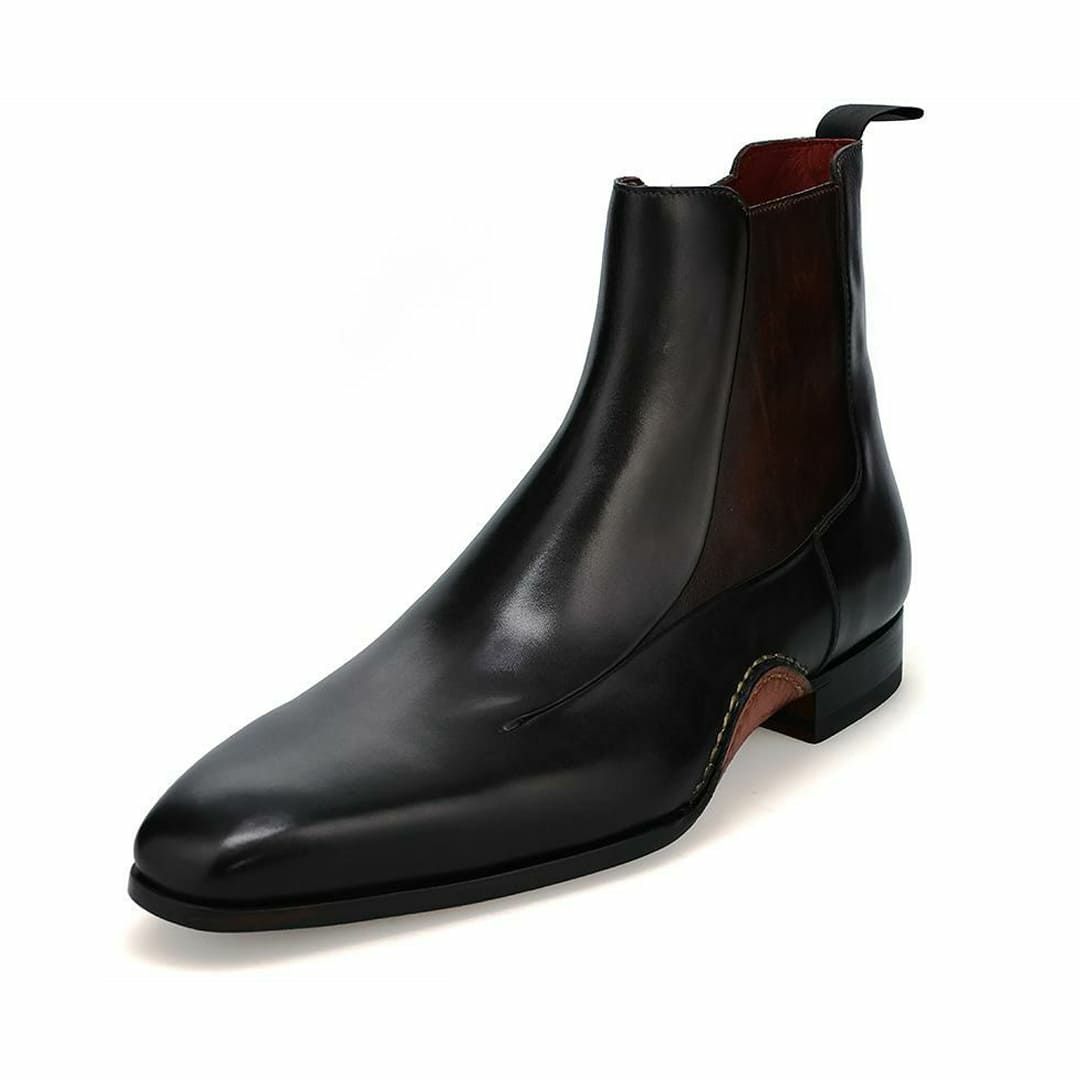 マグナーニ メンズ ドレスシューズ チェルシーブーツ ブラック6