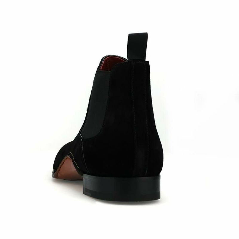 マグナーニ メンズ ドレスシューズ カーフスエード サイドゴアブーツ　ブラック7