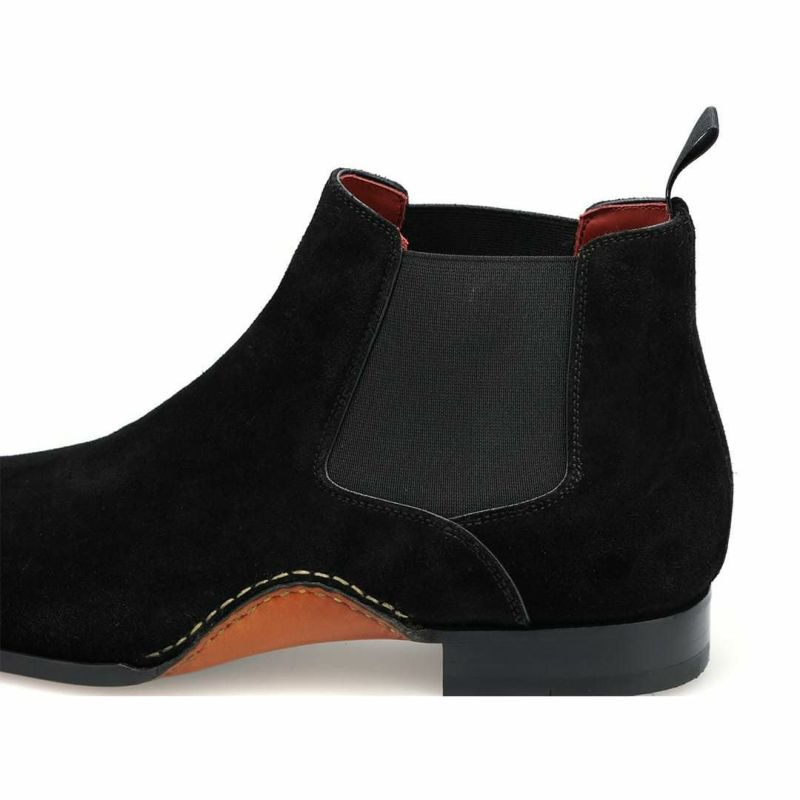 マグナーニ メンズ ドレスシューズ カーフスエード サイドゴアブーツ　ブラック9