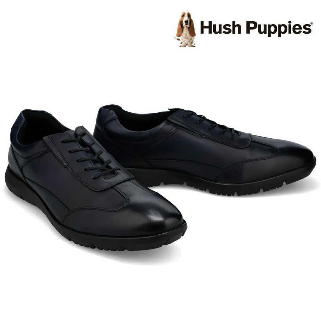 ハッシュパピー メンズ カジュアルシューズ レザースニーカー M-7123T ネイビー1