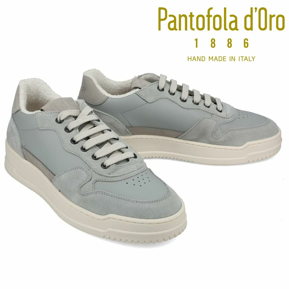 パントフォラドーロ メンズ スニーカー レザースニーカーグレー　2