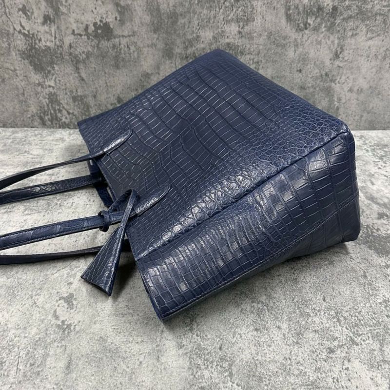  レザック バッグ クロコ トートバッグ ネイビー 国産(日本製)5