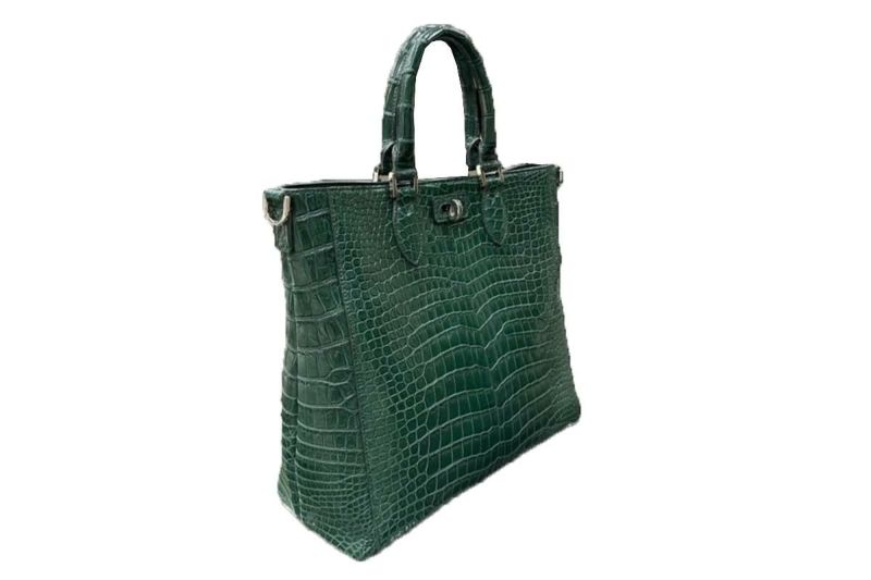  レザック バッグ クロコ トートバッグ CALON グリーン 国産(日本製) 3