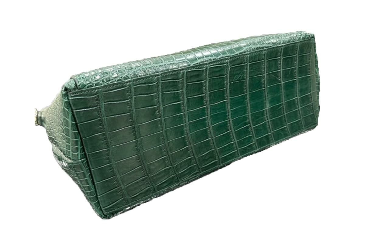  レザック バッグ クロコ トートバッグ CALON グリーン 国産(日本製) 4