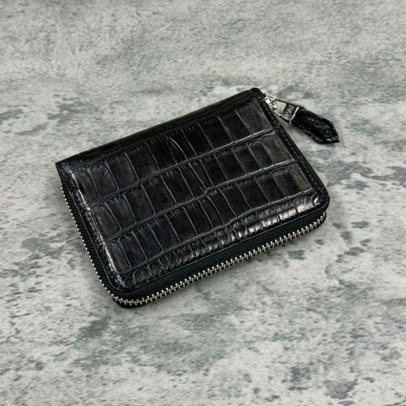 レザック バッグ ワニ革ミドルウォレット ブラック 国産(日本製)2