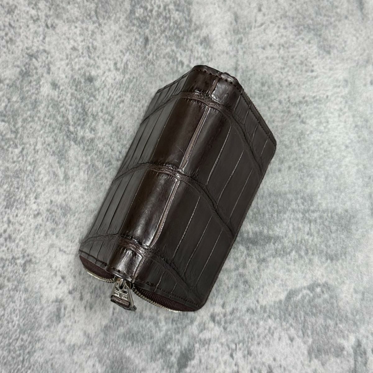レザック バッグ ワニ革ミドルウォレット ブラウン 国産(日本製) 4