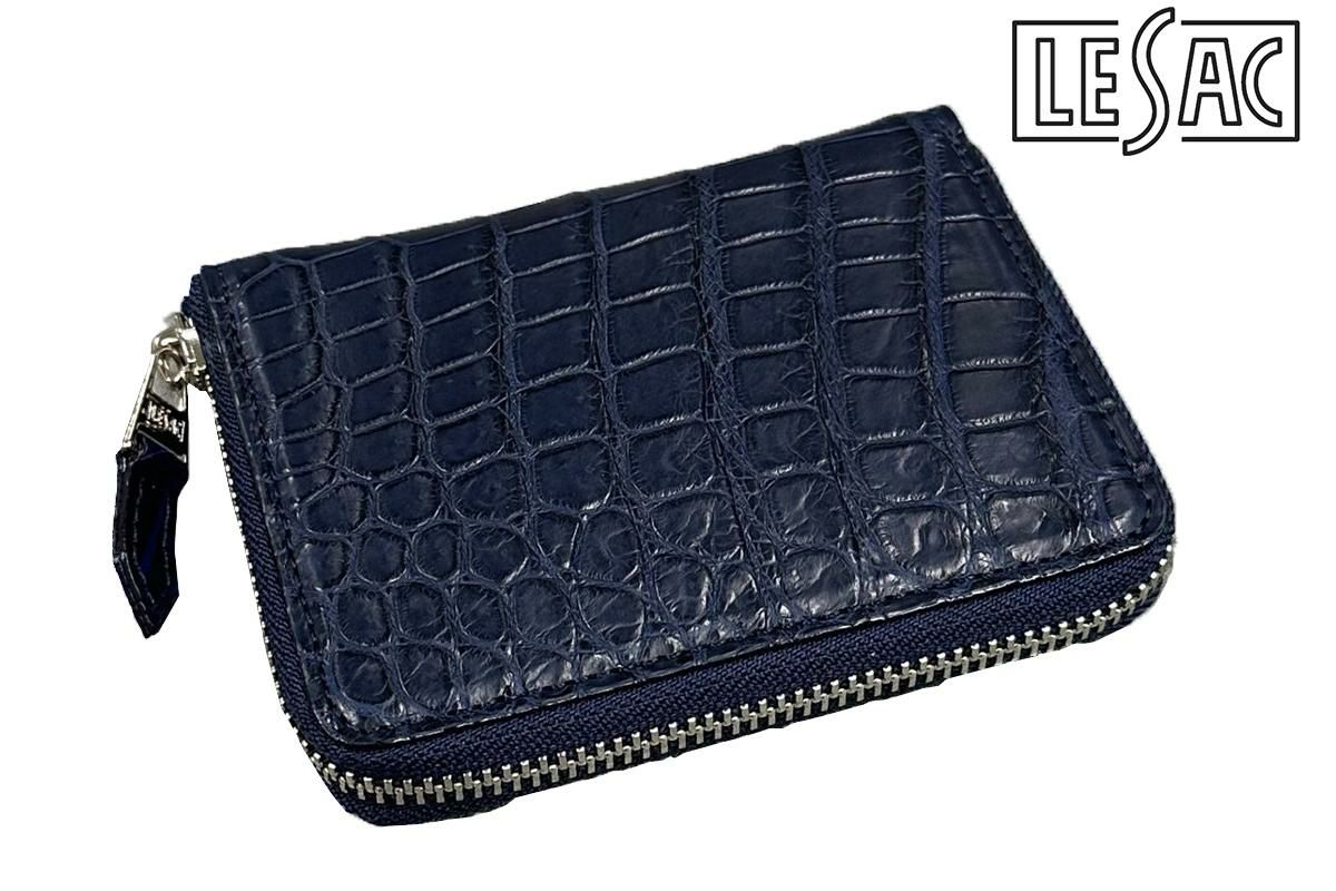 レザック バッグ ワニ革ミドルウォレット インディゴ 国産(日本製) 