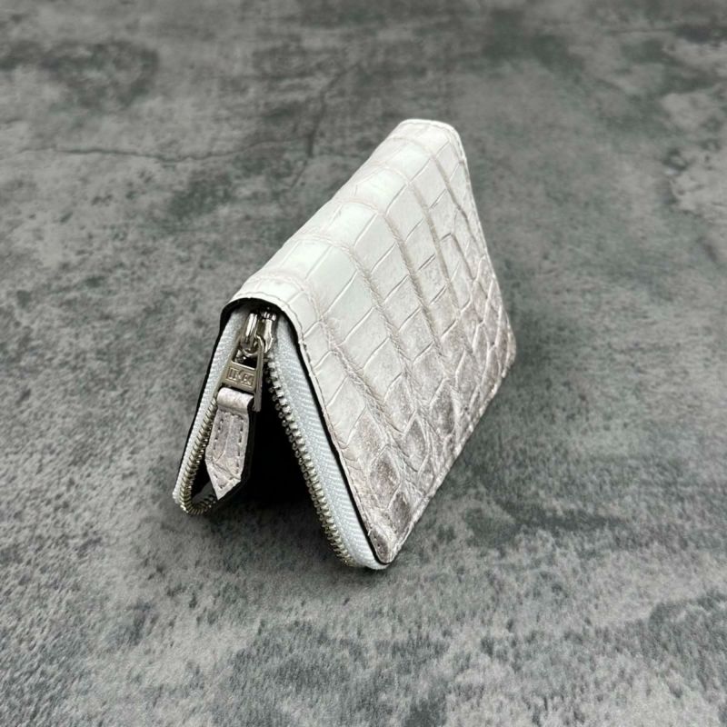 レザック バッグ ワニ革ミドルウォレット ホワイト 国産(日本製) 4