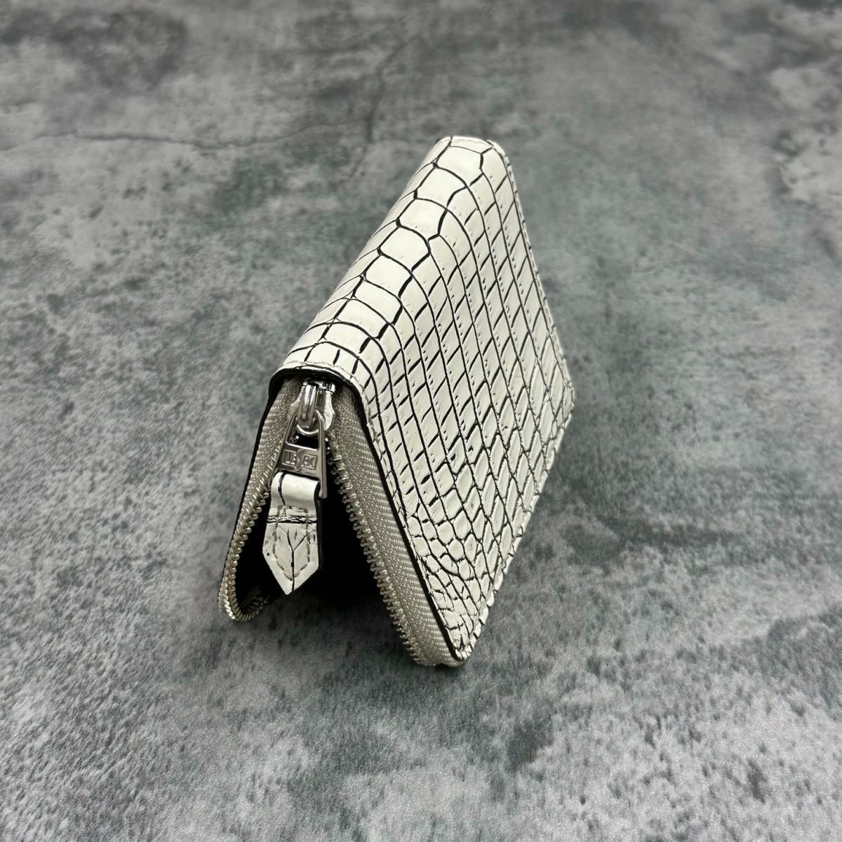 レザック バッグ ワニ革ミドルウォレット バニラ 国産(日本製)4