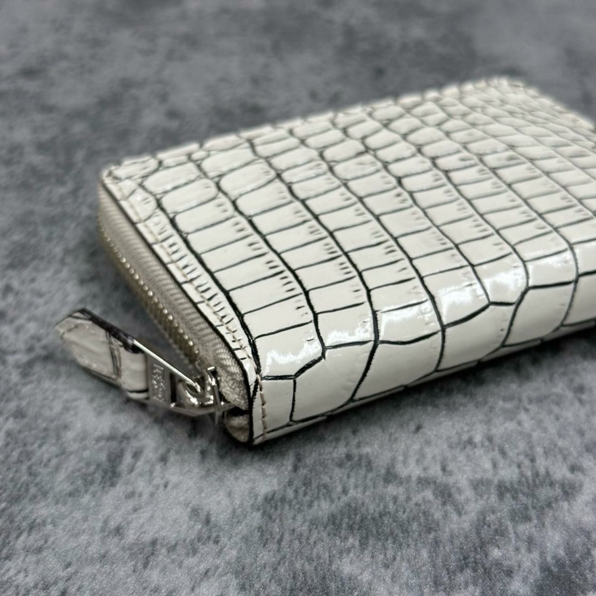 レザック バッグ ワニ革ミドルウォレット バニラ 国産(日本製)6