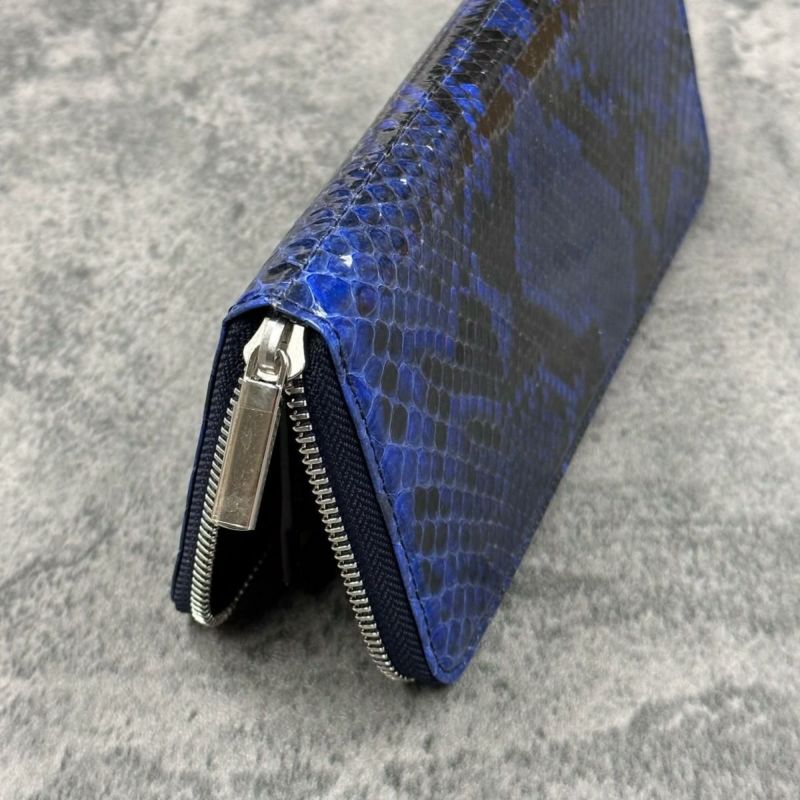 レザック バッグ パイソン 長財布 ブルー 国産(日本製)5